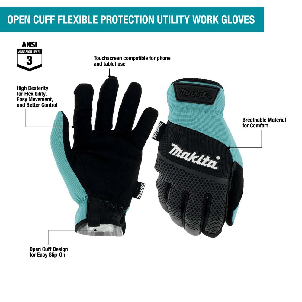 Makita T-04123 FitKnit Cut Level 1 Nitrile Coated Dipped Gloves (Large/X-Large)