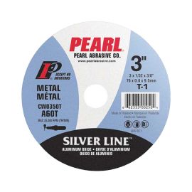 Pearl Abrasive CW0430T 4 X 1/16 X 5/8 Cut-Off Wheels Aluminum Oxide Silver Line Type 1 Small Diameter