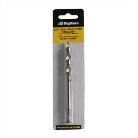 Big Horn 12605 1/4 Inch Hex Shank Replacement Twist Step Drill Bit 3/8 Inch (9.5mm) 6.5 Inch Length for Manual Pocket Hole Jig System