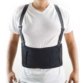 Interstate Safety 40150-XL Economy Double Pull Elastic Back Support Belt with Adjustable Shoulder Straps - Extra Large