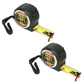 Big Horn 19642-2PK 16 ft. Compact Auto Lock Tape Measure with Magnetic Hook - 2/Pack