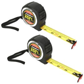 Big Horn 19643-2PK 25 ft. Compact Auto Lock Tape Measure with Magnetic Hook - 2/Pack