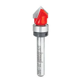 Freud 20-502 1/2 Inch Diameter 90-Degree Top Bearing V-Grooving Router Bit with 1/4 Inch Shank