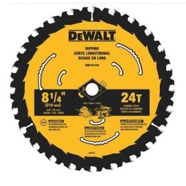 Dewalt DWA181424B10 Circular Saw Blade, 8-1/4 in Dia, 5/8 in Arbor, 24-Teeth, Applicable Materials: Wood