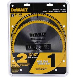 Dewalt DW3128P5D80I Series 20 12" 80T Circular Saw Blade 2pk