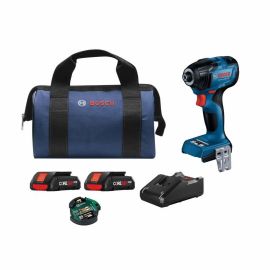 Bosch GDR18V-1860CB25 18V Connected-Ready 1/4 In. Hex Impact Driver Kit with (2) CORE18V 4.0 Ah Compact Batteries and (1) Connectivity Module