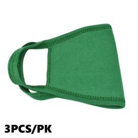 Interstate Safety 40359-3PK Reusable Unisex Face Mask with Round/Ear Loop - 100% Cotton (GREEN) - 3/Pack