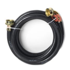Thrifco 4400746 6 FT Washing Machine Reinforced Rubber Hose Inlet Hose with 3/4 Inch GHT Connector x 3/4 Inch GHT 90° Elbow Connector