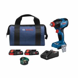 Bosch GDX18V-1860CB25 18V Brushless Connected-Ready Freak 1/4 In. and 1/2 In. Two-In-One Bit/Socket Impact Driver Kit with (2) CORE18V 4.0 Ah Compact Batteries and (1) Connectivity Module