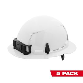 Milwaukee 48-73-1221 White Full Brim Vented Hard Hat with 6pt Ratcheting Suspension Type 1 Class C (USA) - 5 Pack
