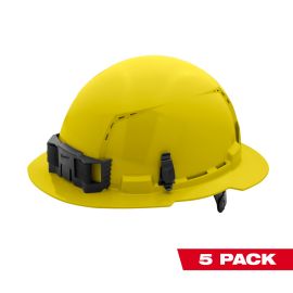 Milwaukee 48-73-1223 Yellow Full Brim Vented Hard Hat with 6pt Ratcheting Suspension Type 1 Class C (USA) - 5 Pack