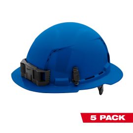 Milwaukee 48-73-1225 Blue Full Brim Vented Hard Hat with 6pt Ratcheting Suspension Type 1 Class C (USA) - 5 Pack