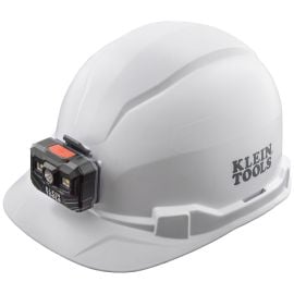 Klein Tools 60107RL Hard Hat, Non Vented, Cap Style with Rechargeable Headlamp, White