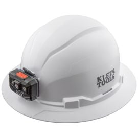 Klein Tools 60406RL Hard Hat, Non Vented, Full Brim with Rechargeable Headlamp, White