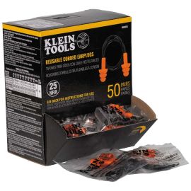 Klein Tools 6050350 Corded Earplugs, 50 Pair Dispenser Pack