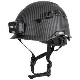 Klein Tools 60517 Safety Helmet, Premium KARBN Pattern, Vented, Class C, Headlamp