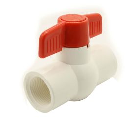 Thrifco 6415420 1/2 Inch Threaded PVC Ball Valve - Red Handle (Economy)