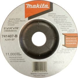 Makita 741407-B-25 5 x 7/8 x 1/4 Grinding Wheel, 24 Grit