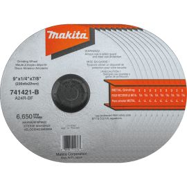 Makita 741421-B-10 9 x 7/8 x 1/4 Grinding Wheel, 24 Grit, 10/pk