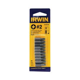 Irwin IWAF21PR210 351047XC Insert Bit, #2 Drive, Phillips/Slotted Drive, 1/4 in Shank, Hex Shank, 1 in L, Steel - Pack of 5 (50 Pieces)