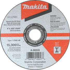 Makita A-98245 4 Inch x 3/32 Inch x 5/8 Inch Cut-off Wheel, Metal