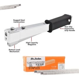 Air Locker A19-KIT Professional Hammer Tacker - Rapid 19 Style Kit - Includes R196 & R198 Staples (5000/Box)