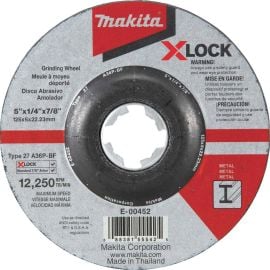 Makita E-00452 X-LOCK 5 Inch x 1/4 Inch x 7/8 Inch Type 27 General Purpose Metal Grinding Wheel, 36 Grit