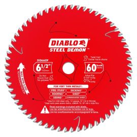 Freud D0660F Diablo 6-1/2 in. x 60-Tooth Saw Blade for Very Thin Mild Steels
