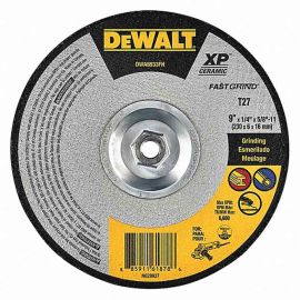 Dewalt DWA8933FH Abrasive Cut-Off Wheel: 9 in Abrasive Wheel Dia, Ceramic, Type 27, 5/8"-11 Arbor Hole Size