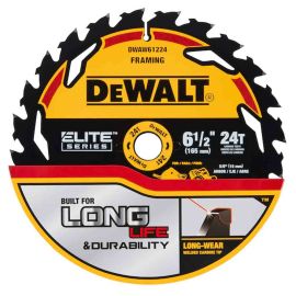 Dewalt DWAW61224 Elite Series 6-1/2-in 24-Tooth Tungsten Carbide-tipped Steel Circular Saw Blade