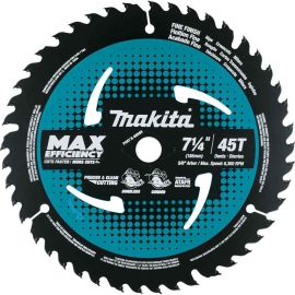 Makita B-68585 7-1/4 Inch 45T Carbide-Tipped Max Efficiency Ultra-Thin Kerf Saw Blade, Fine Crosscutting