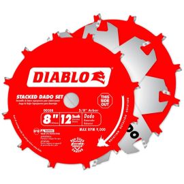 Freud DD208H Diablo 8 in. x 12 Tooth Carbide Stacked Dado Saw Blade Set