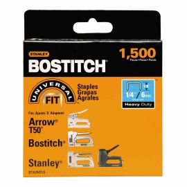 Bostitch BTA704TLS 1/4 in Heavy Duty Staples 1,500 pc T50 Bulk (15 Pack)