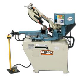 Baileigh BS-260SA 220 Volt Single Phase Dual Mitering Semi-Automatic Metal Cutting Band Saw 1 Inch Blade Width