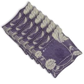 Crown Collections CC606-106 10 Inch Dinnerware Square Shaped Elegant Melamine Plates (Purple Floral) - 6 pcs/set