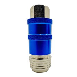 Interstate Pneumatics CG440-5B-D Universal Safety Exhaust Quick-Connect Coupler - 1/4 Inch Female NPT (Blue Color)