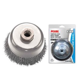 Pearl Abrasive CLWBC458E 871906 4 Inch x .012 Inch x 5/8 Inch-11 EXV™ Crimped Cup Tempered Wire Brush