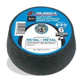 Pearl Abrasive CSA416M 4 x 2 x 5/8-11 Metal-Backed Type 11 Grinding Cup Stones For Metal, A/Z 16Q, 10/Box