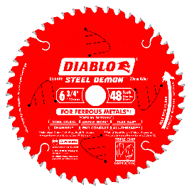 Freud D0649F Diablo 6-3/4 Inch x 48-Tooth Steel Demon TCG Ferrous Cutting Circular Saw Blade 21mm Arbor