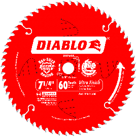 Freud D0760A 7-1/4 Inch 60 Teeth Diablo Ultra Finish Work Table Saw Blade
