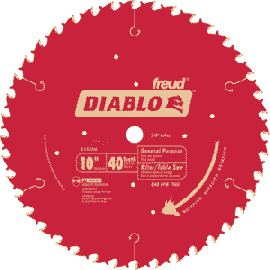 Freud D1040A Diablo 10 Inch x 40-Tooth 5/8 Inch Arbor ATB Anti-Vibration General Purpose Blade