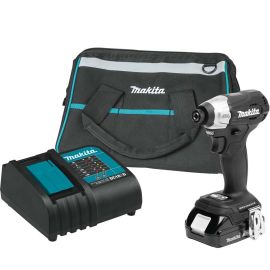 Makita XDT18SY1B 18V LXT® Lithium-Ion Sub-Compact Brushless Cordless Impact Driver Kit, 2-speed, var. spd., L.E.D. Light, bag, with one battery (1.5Ah)