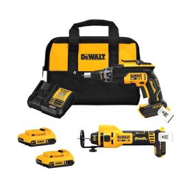 Dewalt DCK265D2 20V MAX XR Brushless Drywall Screwgun and Cut-Out Tool Combo Kit (2.0Ah) ( Replacement Of DCK263D2 )