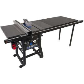 Delta 36-5052T2 10 Inch Left Tilt Table Saw 52 in Rip Capacity with Steel Wings and Table Board