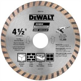 Dewalt DW4725 4-1/2 Inch High Perf Masonry Blade Carded