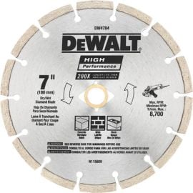 Dewalt DW4784 7 Inch Hp Segmented Diamond Blade