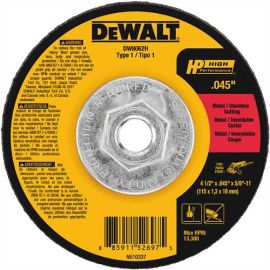 Dewalt DW8062H 4-1/2 X .045 X 5/8 Inch -11 Hp Ti Cutting Bulk (10 Pack)