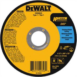 Dewalt DW8062S 4-1/2 Inch X.045 X 7/8 Inch Cfree Thin Cutoff Wh Bulk (25 Pack)