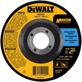 Dewalt DW8424S 4-1/2 Inch X.045 X 7/8 Inch Cfree Thin Cutoff Wh Bulk (25 Pack)
