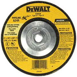 Dewalt DW8438 6 Inch X1/8 Inch X5/8 Inch 11 Pipeline Cut/Grind Wheel Bulk (10 Pack)